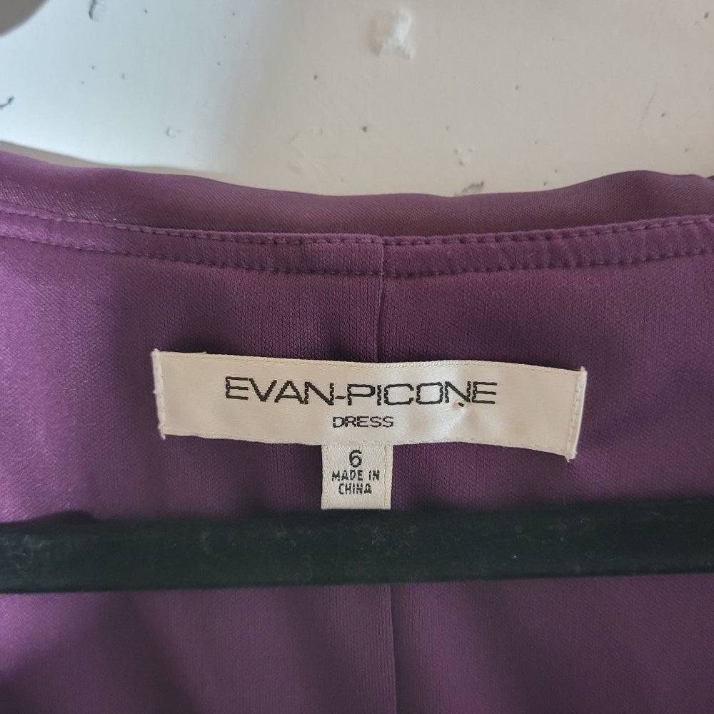 Evan Picone Women's Sleeveless Ruched Purple Dress Size 6 Office Career Date - Picture 6 of 9